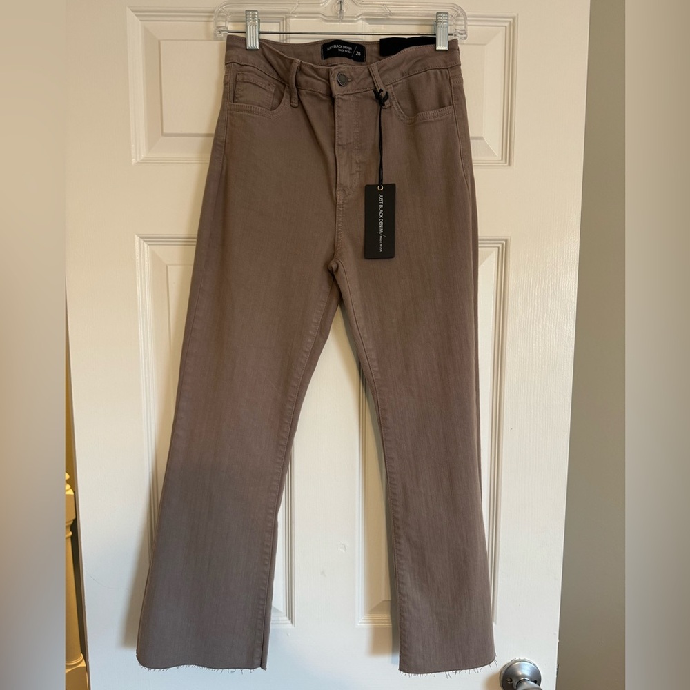 Just black cropped kick out flare jeans NWT